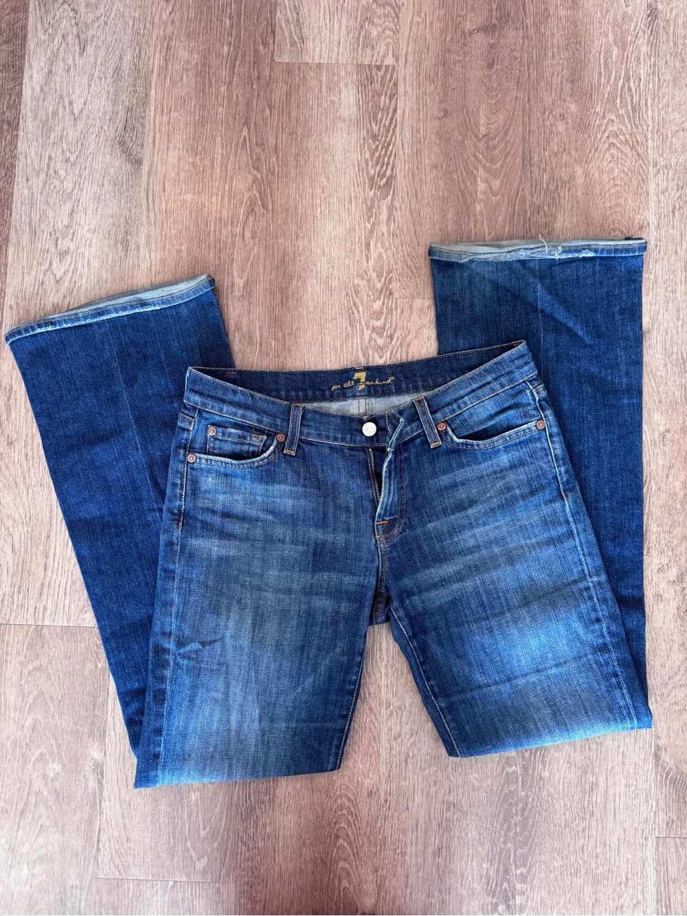 7 For All Mankind Women's Blue Bootcut Jeans